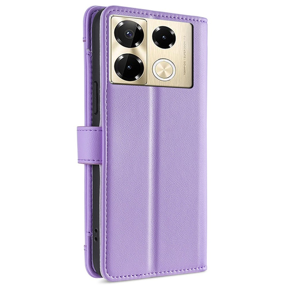 Cu clapetă pentru Infinix Note 40 Pro, Wallet Zipper Pocket, violet