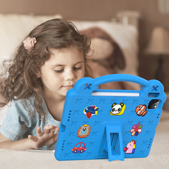 Husă pentru copii pentru iPad 10.9 2022 10 Gen, Cute Patterns, cu suport, albastru