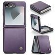 Husă pentru Samsung Galaxy Z Flip7 FE / Z Flip6, CASEME Litchi Leather, violet