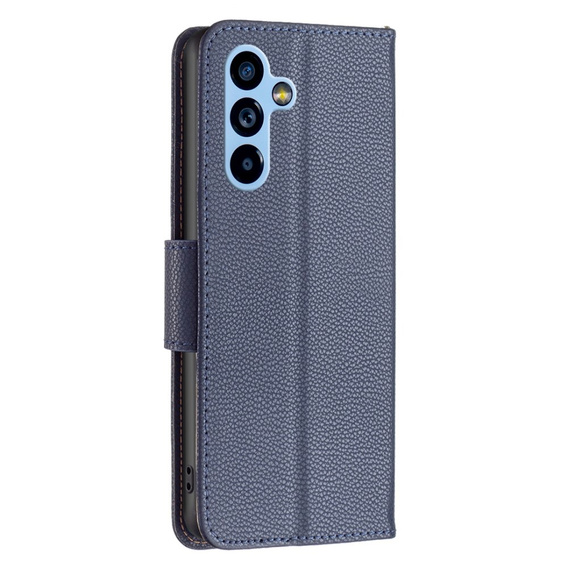 Cu clapetă pentru Samsung Galaxy A54 5G, Wallet Litchi Magnet, albastru închis