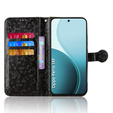 Husă cu clapetă pentru Oppo Reno 14F, Wallet Rhombus, negru