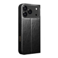 QIALINO Carcasă flip din piele de vacă originală pentru iPhone 17 Pro Max, negru