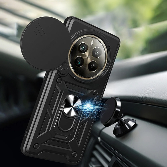 Husă blindată pentru Realme 12 Pro 5G / 12 Pro+ 5G, CamShield Slide, negru