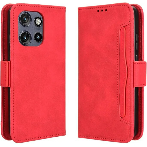 Cu clapetă pentru Motorola Edge 50 Neo / Motorola ThinkPhone 25, Card Slot, roșu