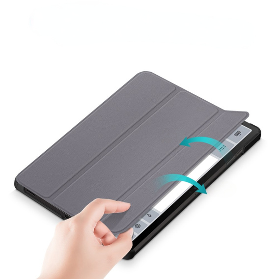 Husă pentru Samsung Galaxy Tab S9 FE+ Plus, Smartcase cu spațiu pentru stylus, gri
