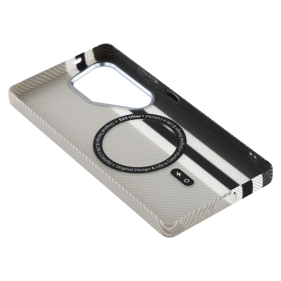 Carcasa pentru Samsung Galaxy S25 Ultra, Carbon Fiber MagSafe, gri