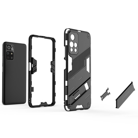 Husa pentru Xiaomi Poco M4 Pro 5G / Note 11S 5G, Military kickstand, albastru