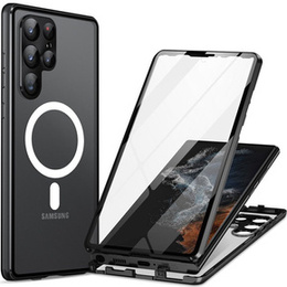Carcasa Magnetic Dual Glass MagSafe pentru Samsung Galaxy S23 Ultra, negru