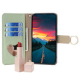 Carcasă flip pentru Motorola Edge 40 Neo 5G, Wallet Zipper Pocket, cu oglindă, verde