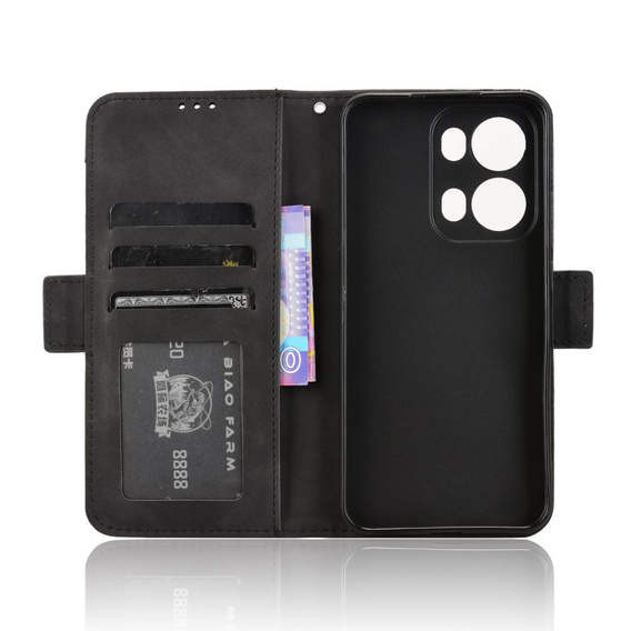 Cu clapetă pentru Oppo Reno 13 Pro, Card Slot, negru
