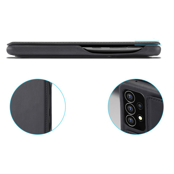 Cu clapetă pentru Samsung Galaxy A53 5G, LC.IMEEKE, negru