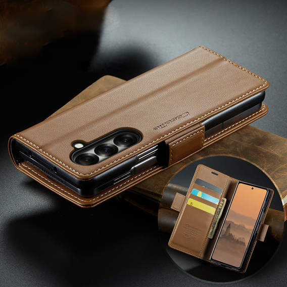 CASEME Litchi Wallet flip caz pentru Samsung Galaxy Z Fold7 5G