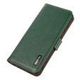 KHAZNEH RFID caz pentru Samsung Galaxy S23 Ultra, Litchi Texture, verde