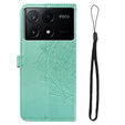 Cu clapetă pentru Xiaomi Poco X6 Pro 5G, Mandala, roz rose gold