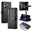 Cu clapetă pentru Xiaomi Poco X7 Pro 5G, Wallet Zipper Pocket, negru