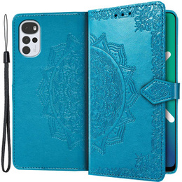 Cu clapetă pentru Motorola Moto G22, Mandala, albastru