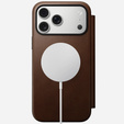 Husă Nomad pentru iPhone 17 Pro Max, Folio din piele modernă, maro