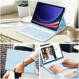 Carcasă + tastatură Samsung Galaxy Tab S9 FE, Leather Pen Slot, caz albastru