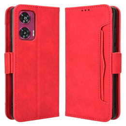 Cu clapetă pentru Motorola Edge 50 Fusion 5G, Card Slot, roșu