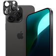 Geam de cameră pentru iPhone 16 Pro / 16 Pro Max, suprapunere din metal negru ERBORD
