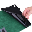 Husă pentru Samsung Galaxy Tab S10 FE+ Plus, Classic, cu spațiu pentru stylus, verde