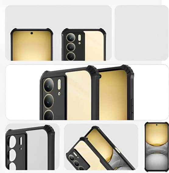 Carcasă pentru Realme 14X / Realme C75, cu placă magnetică, transparent / negru