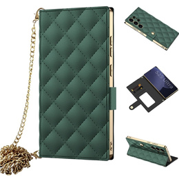Husă flip pentru Samsung Galaxy S25 Ultra, GKK Mirror Wallet, verde