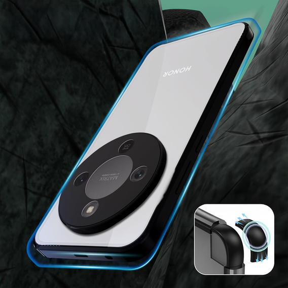 Husă magnetică dublă din sticlă pentru Honor Magic 8 Lite