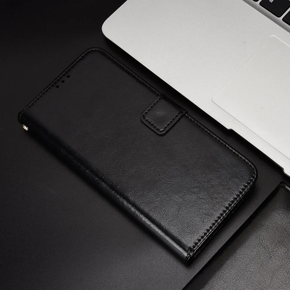 Cu clapetă pentru Xiaomi Poco F6 Pro, Crazy Horse Wallet, negru