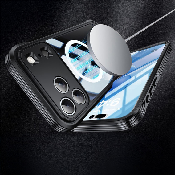Carcasă rezistentă la șocuri cu sticlă pentru MagSafe pentru iPhone 17 Pro Max