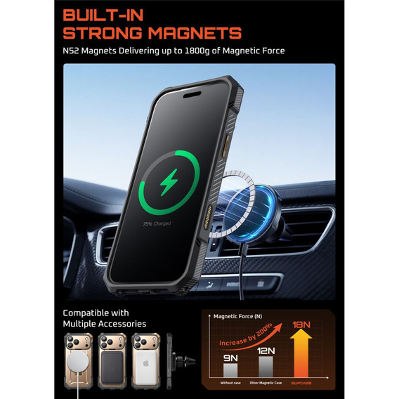 Carcasă Supcase pentru iPhone 17 Pro Max, Unicorn Beetle Grip Mag, Desert Gold