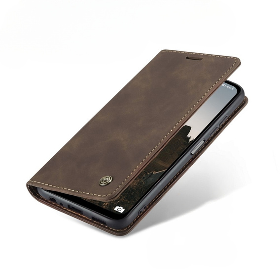 Husa CASEME pentru Samsung Galaxy M33 5G, Leather Wallet Case, maro
