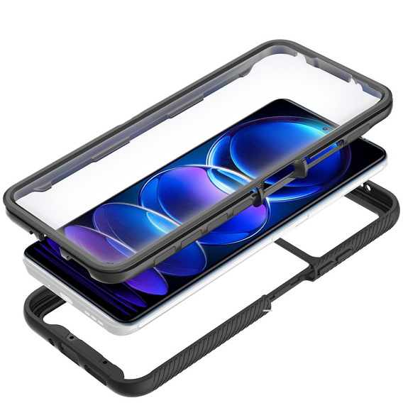 Carcasă pentru Xiaomi Redmi Note 12 5G / POCO X5 5G, Shockproof, cu folie, negru