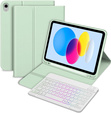 Husă cu tastatură bluetooth iluminată pentru iPad 10.9 2022 (10 gen.), verde