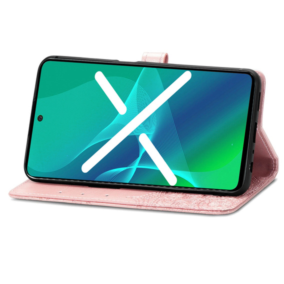 Cu clapetă pentru Realme 9i / Oppo A96, Mandala, roz rose gold