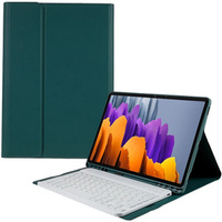 Carcasă + tastatură Galaxy Tab S7+ Plus / S8+ Plus /S7 FE T730 T733, Pen Slot, verde