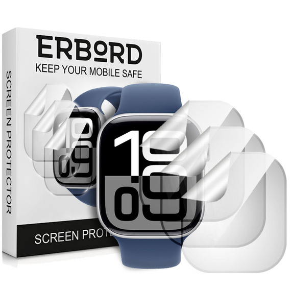 3x ERBORD Hydrogel Foil pentru Apple Watch 10/11 46mm