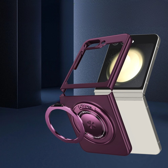 Husă GKK pentru Galaxy Z Flip 5 5G, Colțuri Dropproof MagSafe, transparent / violet