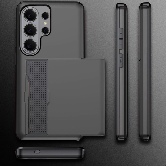 Husă cu suport pentru carduri pentru Samsung Galaxy S26 Ultra, negru