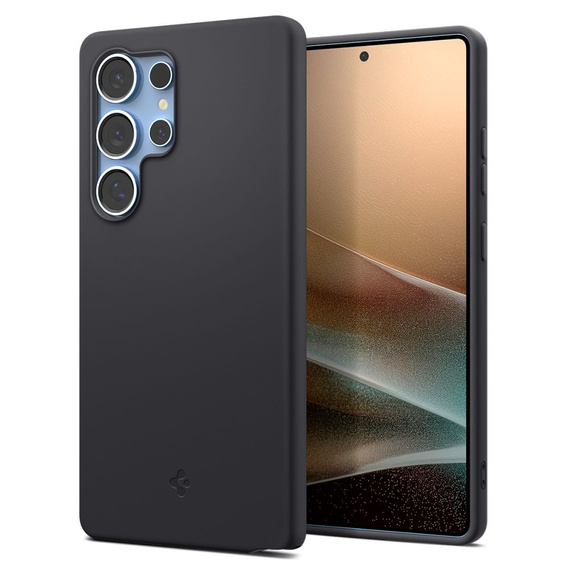 Carcasă Spigen pentru Samsung Galaxy S25 Ultra, Silicone Fit Mag, negru + sticlă călită