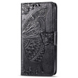 Cu clapetă pentru Xiaomi Redmi 9, Butterfly, negru