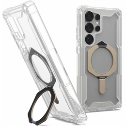 Carcasă Urban Armor Gear pentru Galaxy S25 Ultra, Plasma XTE MagSafe Kickstand, transparent / gri