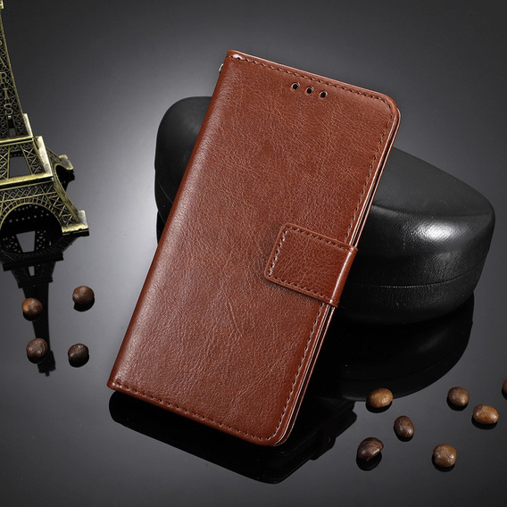 Cu clapetă pentru T Phone 3 5G, Crazy Horse Wallet, maro