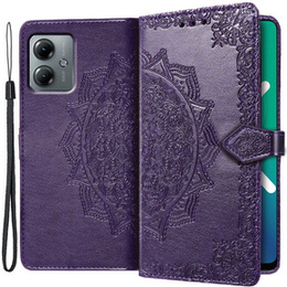 Cu clapetă pentru Motorola Moto G14, Mandala, violet