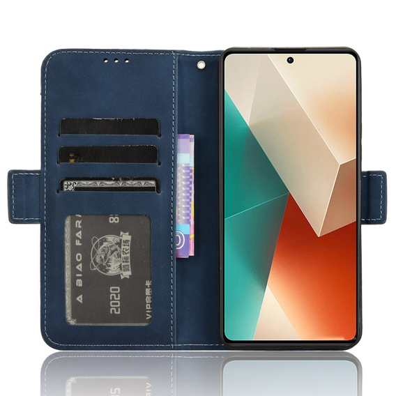 Cu clapetă pentru Xiaomi Redmi Note 13 5G, Card Slot, albastru