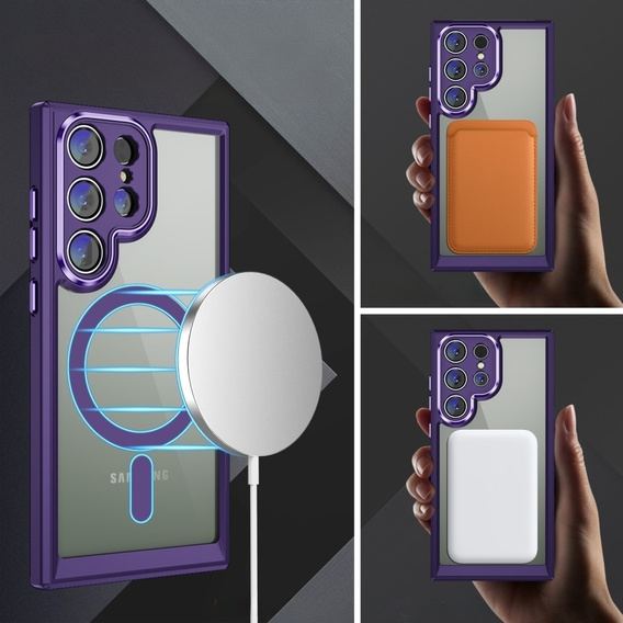 Husă pentru Samsung Galaxy S23 Ultra, ERBORD Impact Guard, MagSafe, violet închis