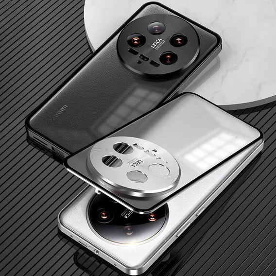 Husa pentru Xiaomi 14 Ultra, Magnetic Dual Glass, negru
