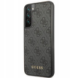 GUESS Huse pentru Samsung Galaxy S23, 4G Metal Gold Logo, gri