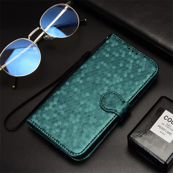 Husa cu clapetă pentru Realme C71, Wallet Rhombus, verde