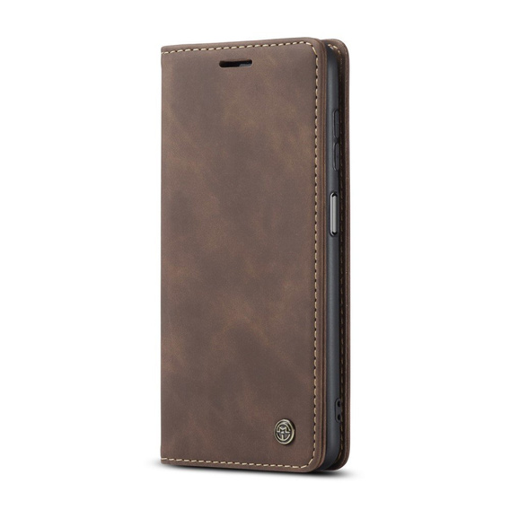 Husa CASEME pentru Samsung Galaxy A12 / M12 / A12 2021, Leather Wallet Case, cafea